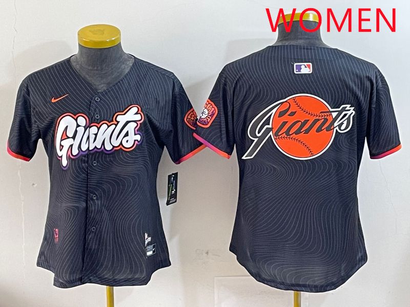 Women San Francisco Giants Blank Black Second generation Joint Name 2025 Nike MLB Jersey style 9